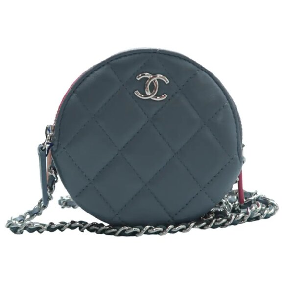 CHANEL Handbags - 100% Authentic CHANEL Gray&Pink Leather Shoulder Bag 1596-101424